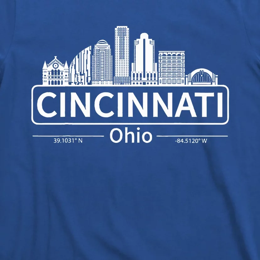 Cincinnati Ohio Skyline Travel To Cincinnati T-Shirt