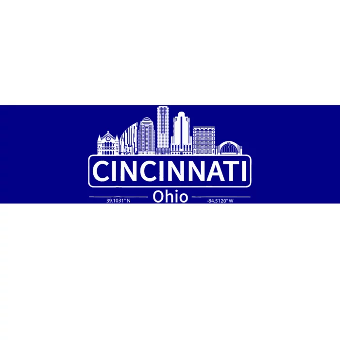 Cincinnati Ohio Skyline Travel To Cincinnati Bumper Sticker