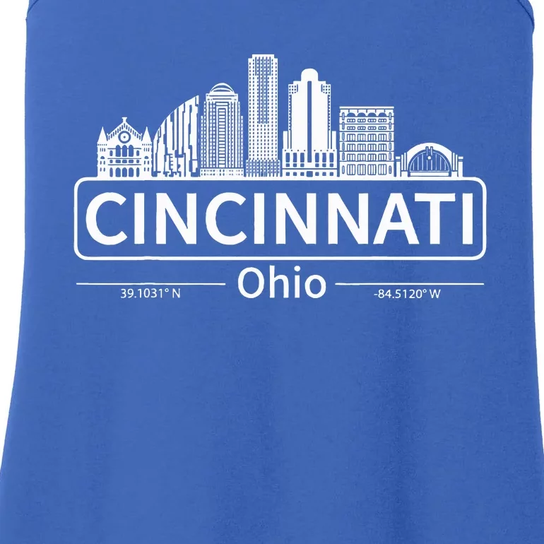 Cincinnati Ohio Skyline Travel To Cincinnati Ladies Essential Tank