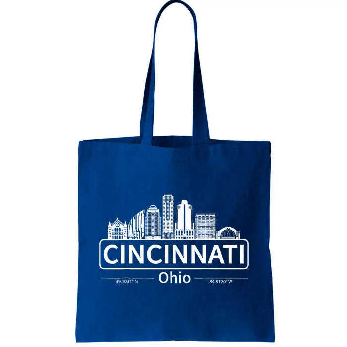 Cincinnati Ohio Skyline Travel To Cincinnati Tote Bag