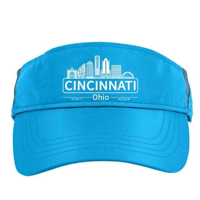 Cincinnati Ohio Skyline Travel To Cincinnati Adult Drive Performance Visor