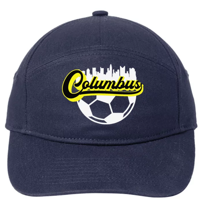 Columbus Ohio Soccer Apparel City Skyline Futbol 7-Panel Snapback Hat