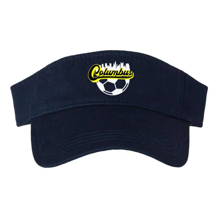 Columbus Ohio Soccer Apparel City Skyline Futbol Valucap Bio-Washed Visor