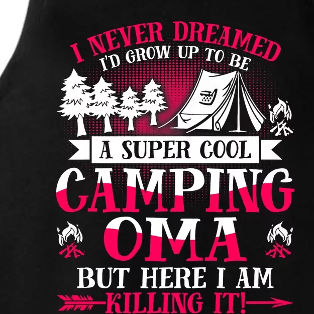 Camping Oma Supper Cool Oma Summer Holiday Ladies Tri-Blend Wicking Tank