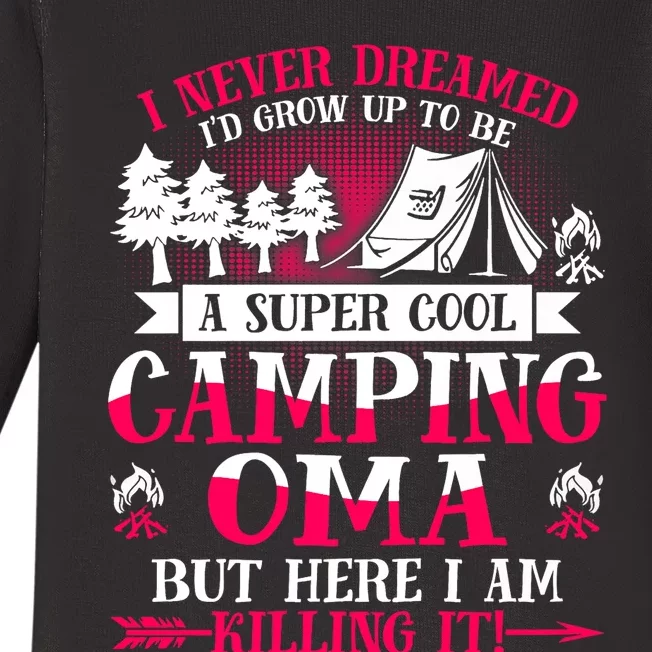 Camping Oma Supper Cool Oma Summer Holiday Baby Long Sleeve Bodysuit