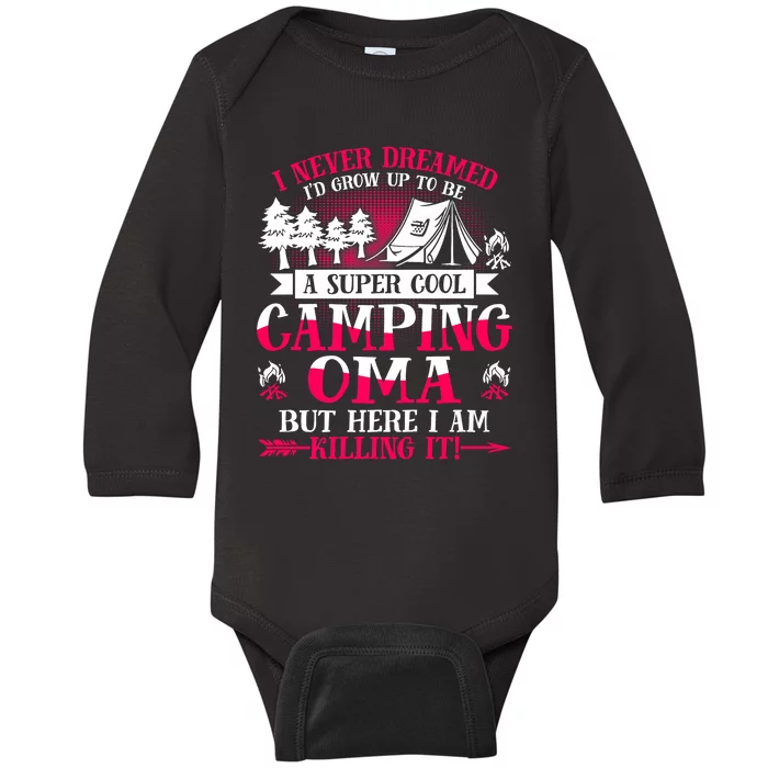 Camping Oma Supper Cool Oma Summer Holiday Baby Long Sleeve Bodysuit