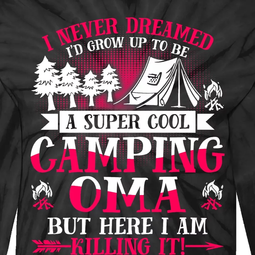 Camping Oma Supper Cool Oma Summer Holiday Tie-Dye Long Sleeve Shirt