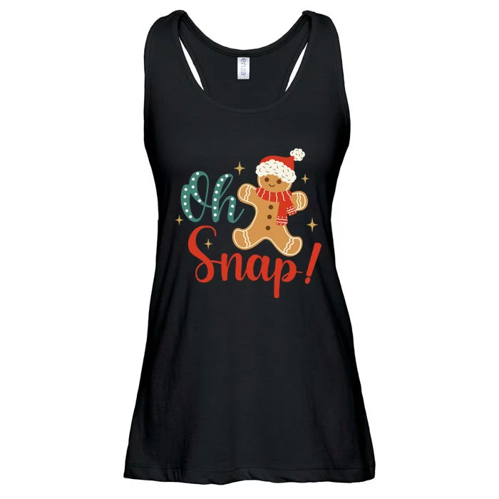 Christmas Oh Snap Gingerbread Santa Hat Funny Xmas Gift Ladies Essential Flowy Tank