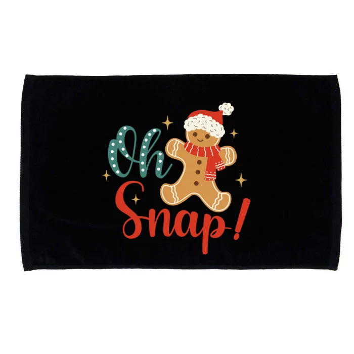 Christmas Oh Snap Gingerbread Santa Hat Funny Xmas Gift Microfiber Hand Towel