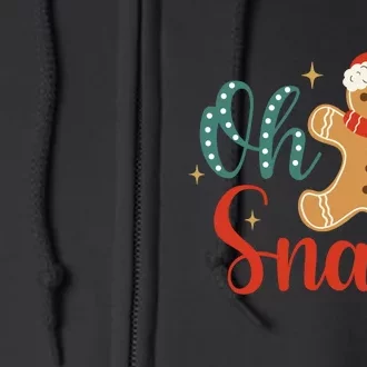 Christmas Oh Snap Gingerbread Santa Hat Funny Xmas Gift Full Zip Hoodie