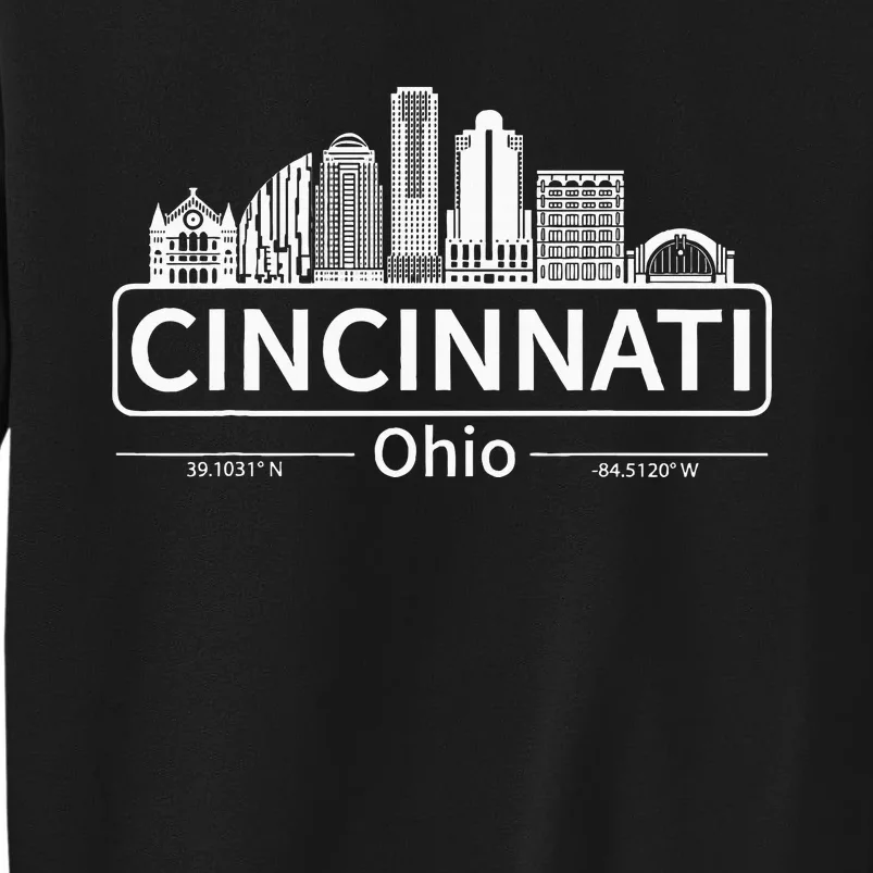 Cincinnati Ohio Skyline Travel To Cincinnati Tall Sweatshirt