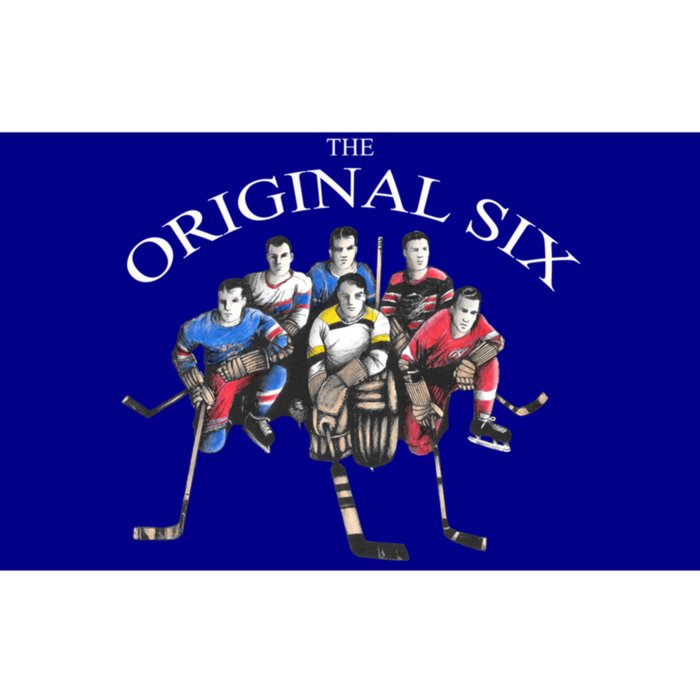 Classic Original Six 6 Vintage Old School Hockey Gift Bumper Sticker