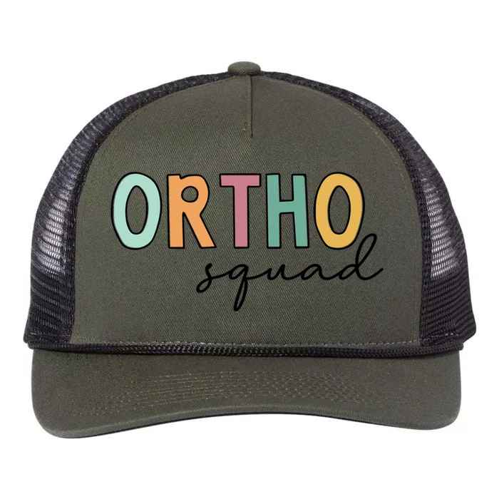 Cute Ortho Squad Funny Gift Retro Rope Trucker Hat Cap