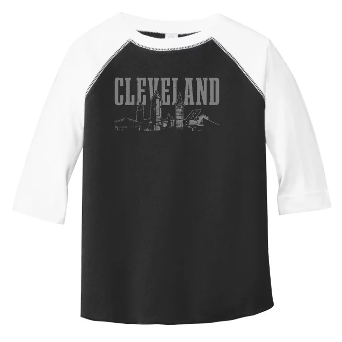 Cleveland Ohio Skyline Pride Vintage Cleveland Toddler Fine Jersey T-Shirt