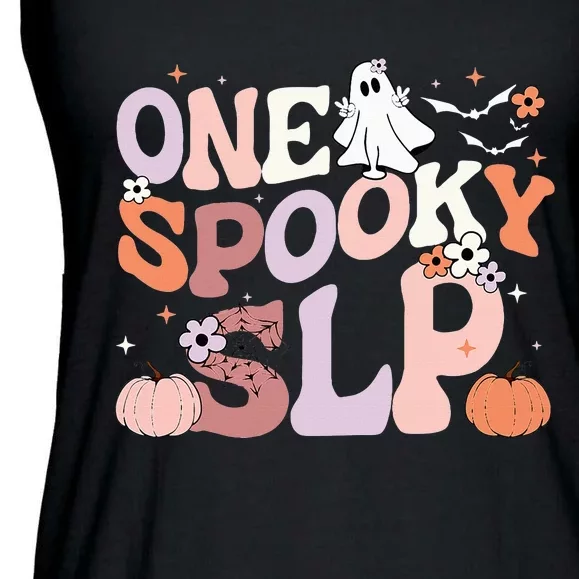 Cute One Spooky SLP Speech Language Pathologist Halloween Ladies Essential Flowy Tank