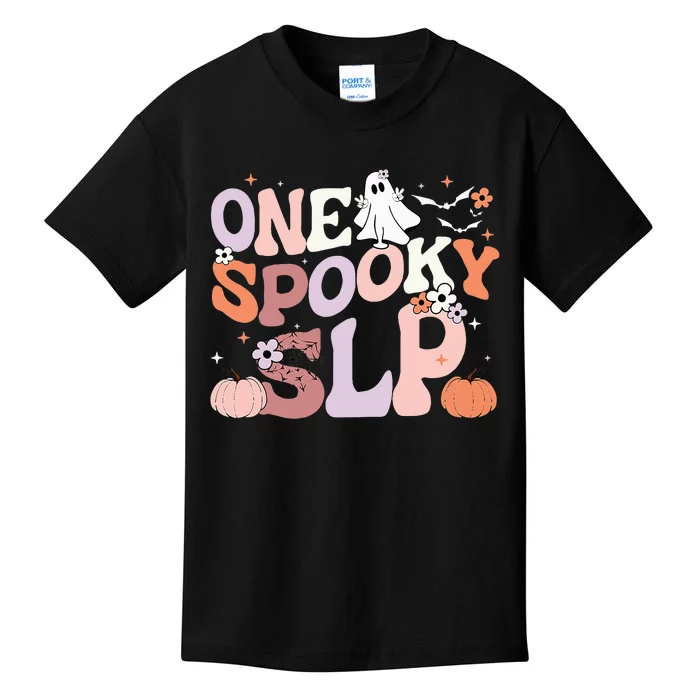 Cute One Spooky SLP Speech Language Pathologist Halloween Kids T-Shirt