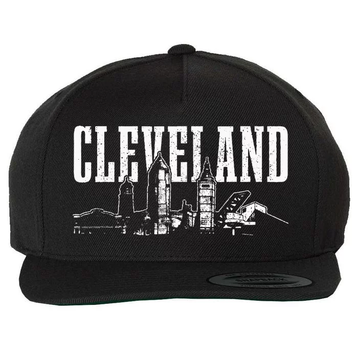 Cleveland Ohio Skyline Pride Vintage Cleveland Wool Snapback Cap