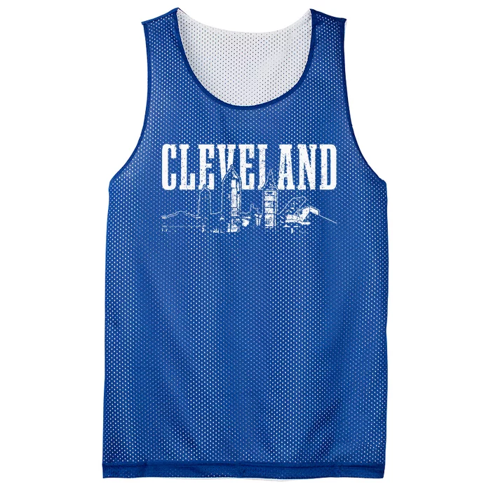 Cleveland Ohio Skyline Pride Vintage Cleveland Mesh Reversible Basketball Jersey Tank