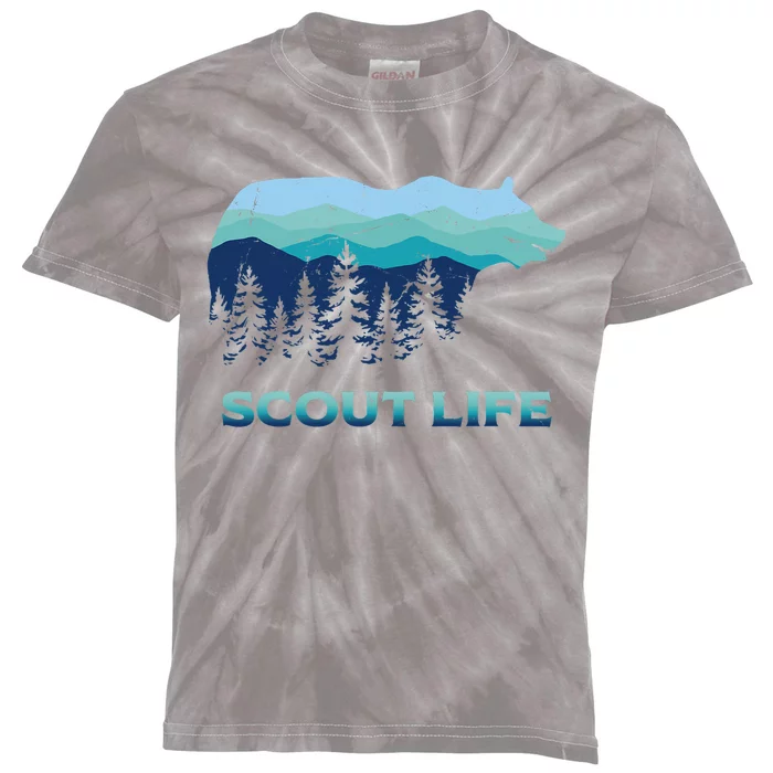 Camping Outdoor Scouting Hiking Scout Life Kids Tie-Dye T-Shirt