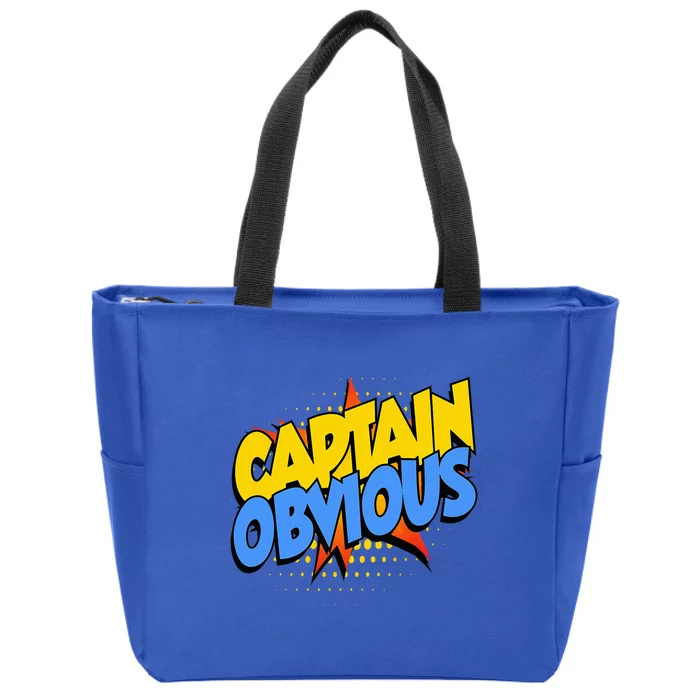 Captain Obvious Sarcastic Funny Superhero Easy Costume Zip Tote Bag