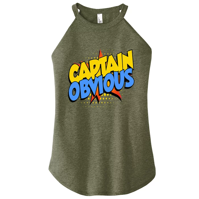 Captain Obvious Sarcastic Funny Superhero Easy Costume Women’s Perfect Tri Rocker Tank