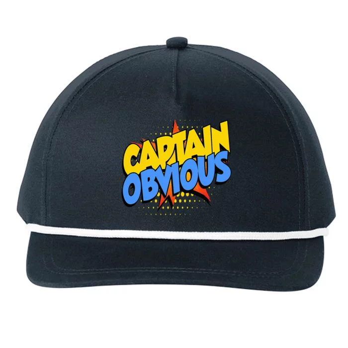 Captain Obvious Sarcastic Funny Superhero Easy Costume Snapback Five-Panel Rope Hat