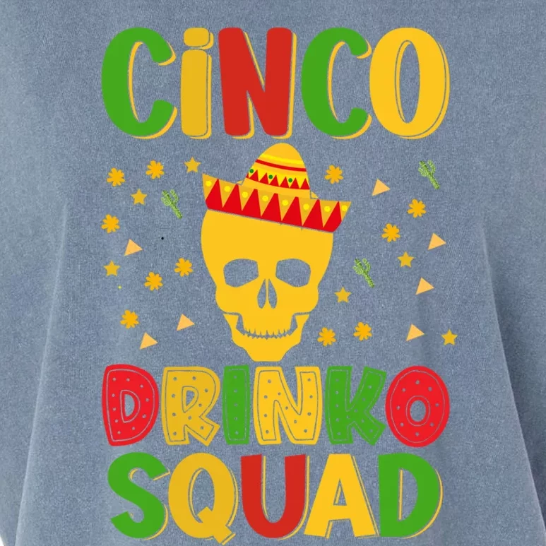 Cinco O Squad Cinco De Mayo Party Time Cool Gift Garment-Dyed Women's Muscle Tee