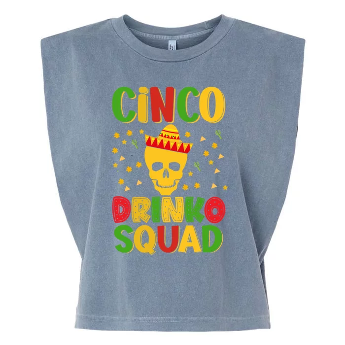 Cinco O Squad Cinco De Mayo Party Time Cool Gift Garment-Dyed Women's Muscle Tee