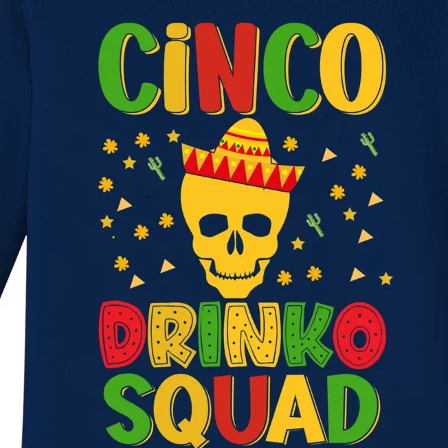 Cinco O Squad Cinco De Mayo Party Time Cool Gift Baby Long Sleeve Bodysuit