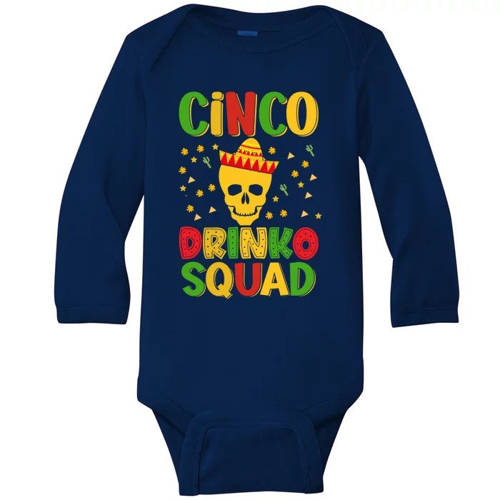 Cinco O Squad Cinco De Mayo Party Time Cool Gift Baby Long Sleeve Bodysuit