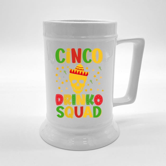 Cinco O Squad Cinco De Mayo Party Time Cool Gift Front & Back Beer Stein