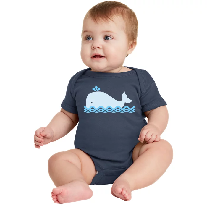 Cute Ocean Sea Life Whale Baby Bodysuit