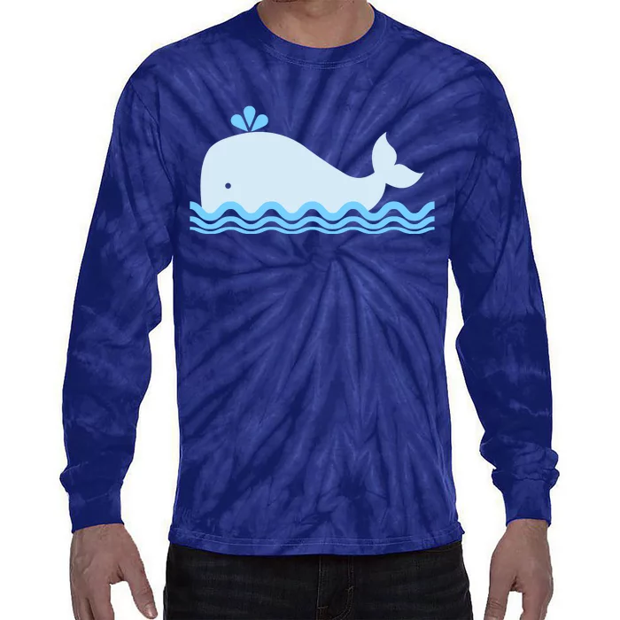 Cute Ocean Sea Life Whale Tie-Dye Long Sleeve Shirt