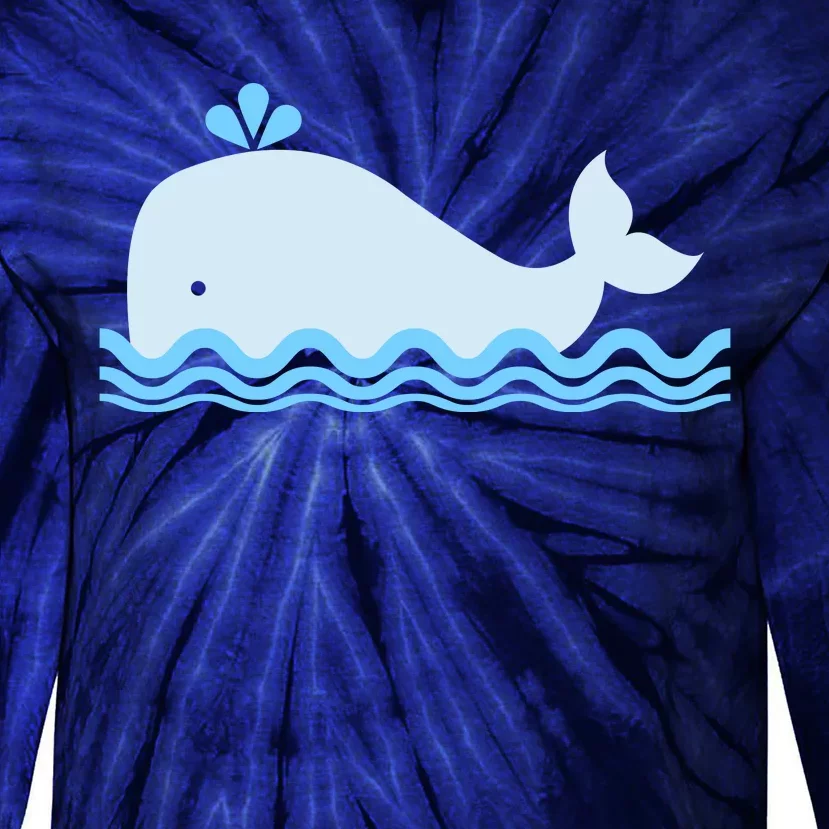 Cute Ocean Sea Life Whale Tie-Dye Long Sleeve Shirt