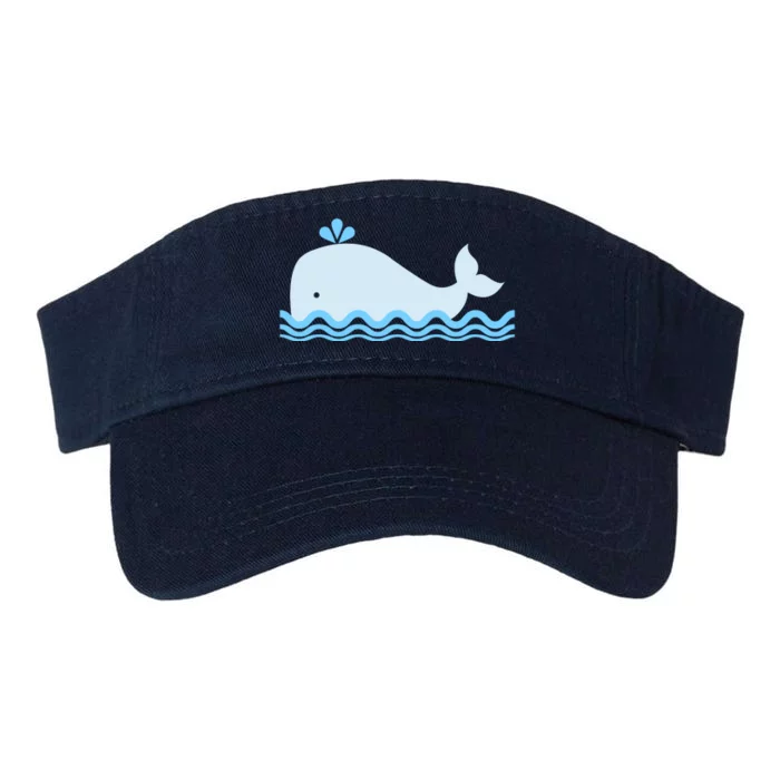 Cute Ocean Sea Life Whale Valucap Bio-Washed Visor