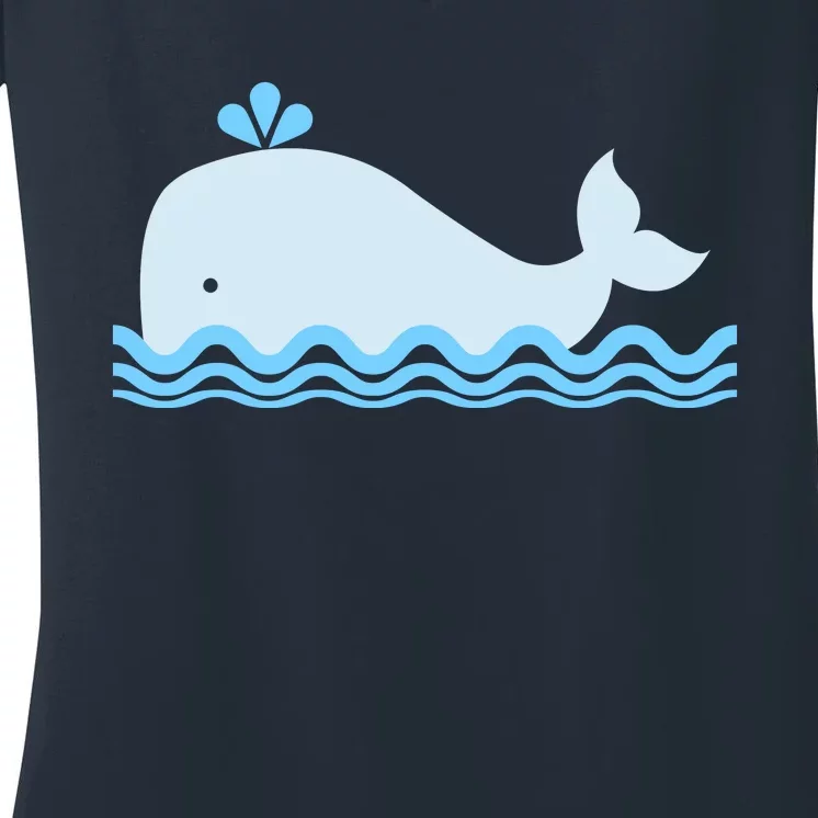 Cute Ocean Sea Life Whale Women's V-Neck T-Shirt