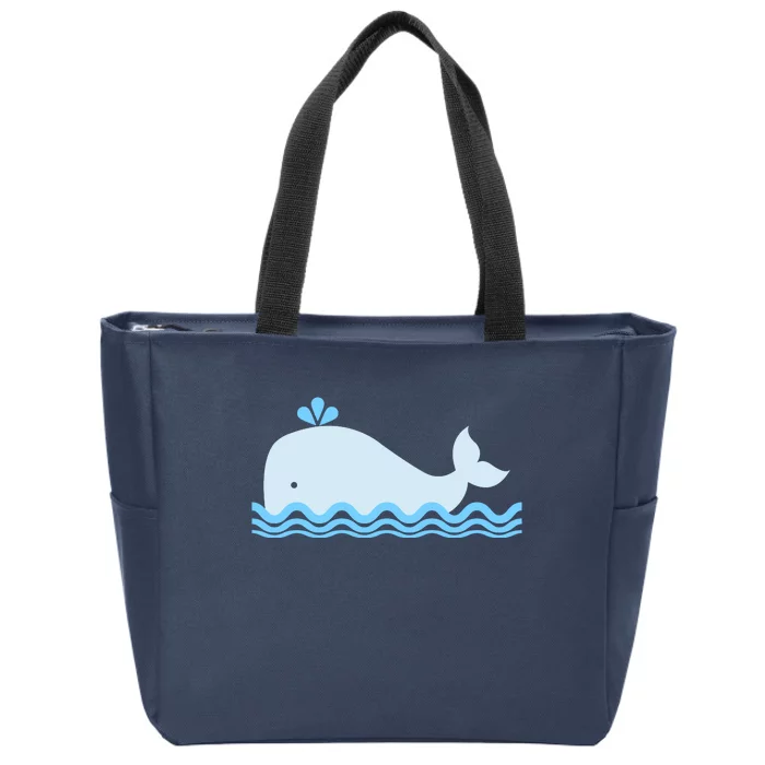 Cute Ocean Sea Life Whale Zip Tote Bag