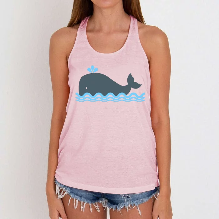 Cute Ocean Sea Life Whale Women's Knotted Racerback Tank