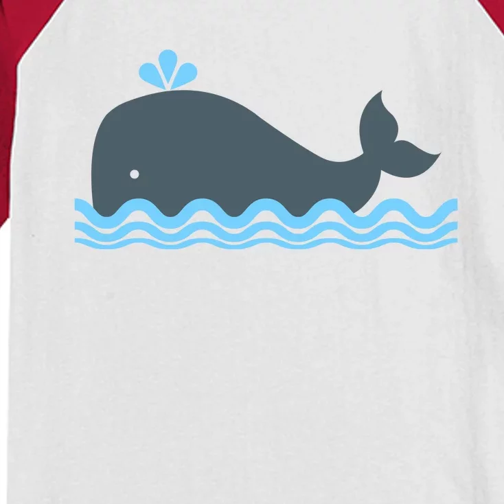 Cute Ocean Sea Life Whale Kids Colorblock Raglan Jersey