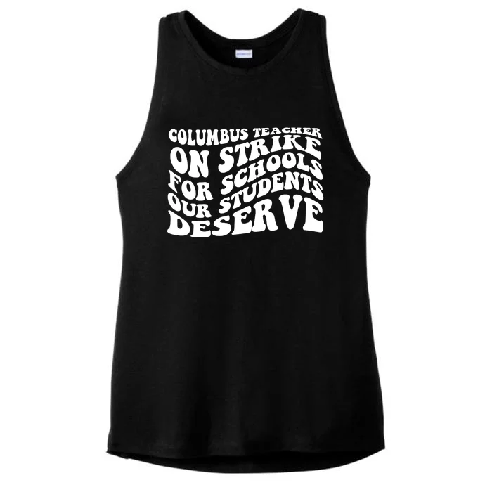 Columbus Ohio School Teachers Strike Ladies Tri-Blend Wicking Tank