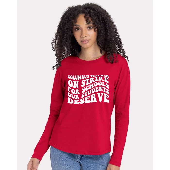 Columbus Ohio School Teachers Strike Womens Cotton Relaxed Long Sleeve T-Shirt