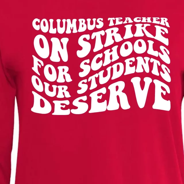 Columbus Ohio School Teachers Strike Womens Cotton Relaxed Long Sleeve T-Shirt