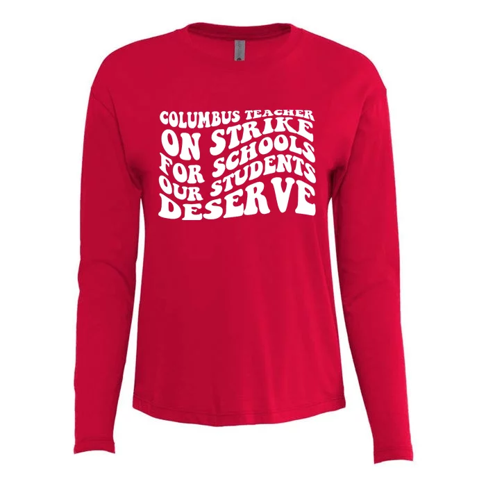 Columbus Ohio School Teachers Strike Womens Cotton Relaxed Long Sleeve T-Shirt