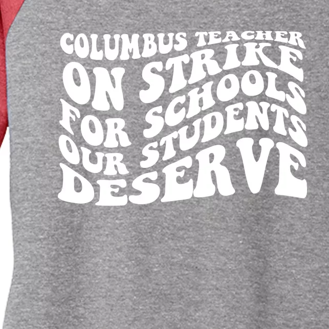 Columbus Ohio School Teachers Strike Women's Tri-Blend 3/4-Sleeve Raglan Shirt