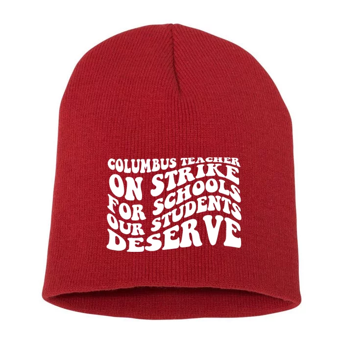 Columbus Ohio School Teachers Strike Short Acrylic Beanie