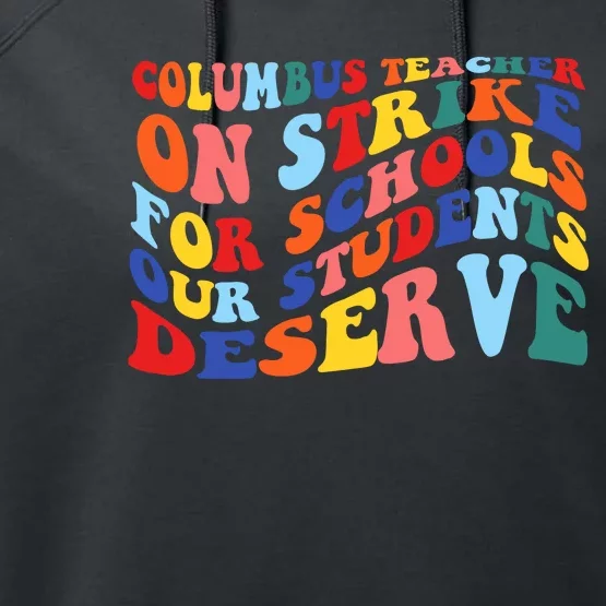 Columbus Ohio School Teachers Strike Retro Style Performance Fleece Hoodie