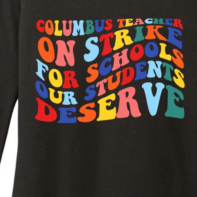 Columbus Ohio School Teachers Strike Retro Style Womens CVC Long Sleeve Shirt