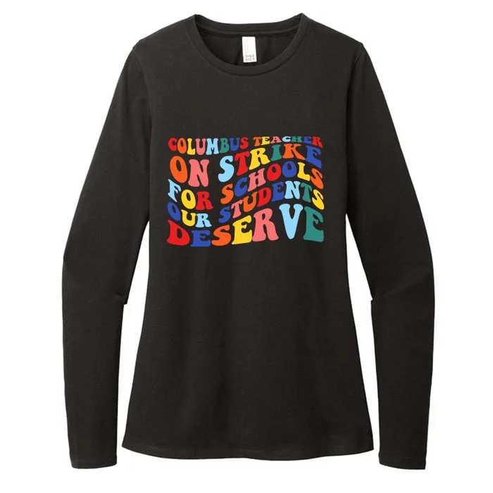 Columbus Ohio School Teachers Strike Retro Style Womens CVC Long Sleeve Shirt