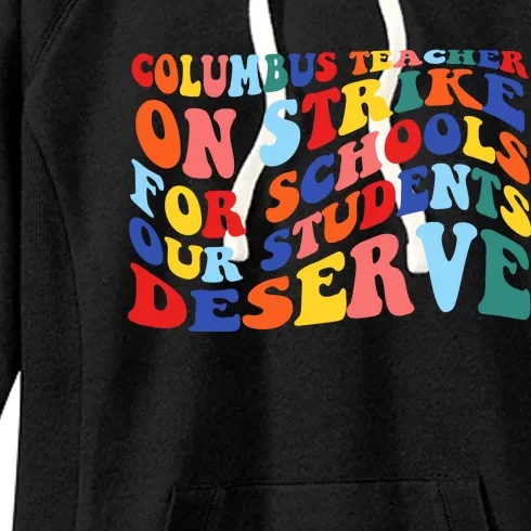 Columbus Ohio School Teachers Strike Retro Style Women's Fleece Hoodie