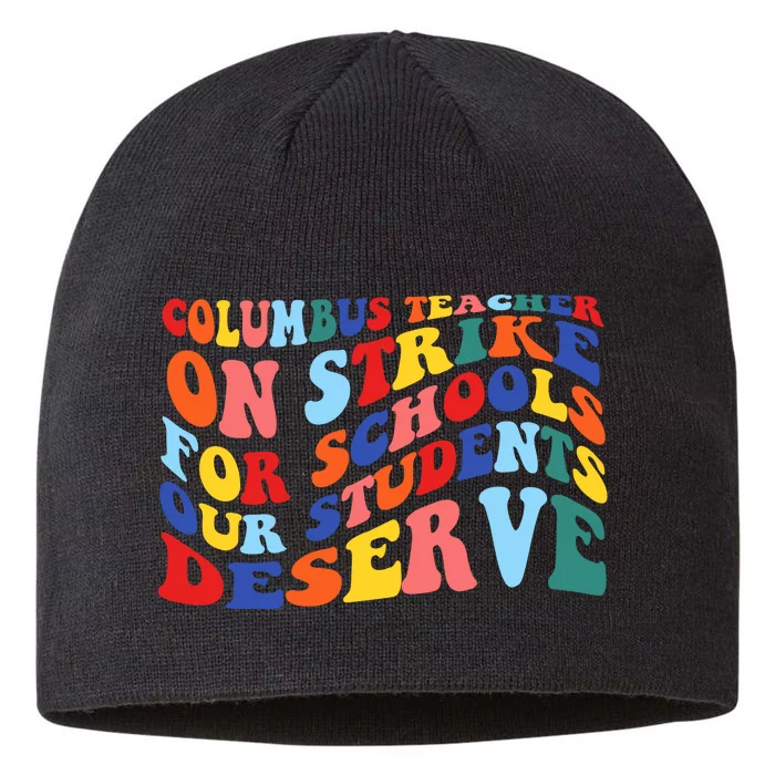 Columbus Ohio School Teachers Strike Retro Style 8 1/2in Sustainable Knit Beanie